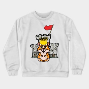 Cute orange hamster is king of the castle Crewneck Sweatshirt